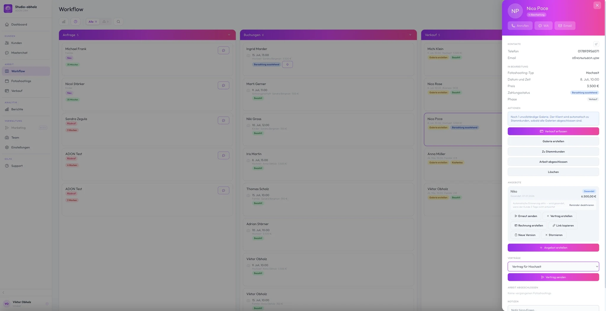 ADON CRM Verkauf & Upselling